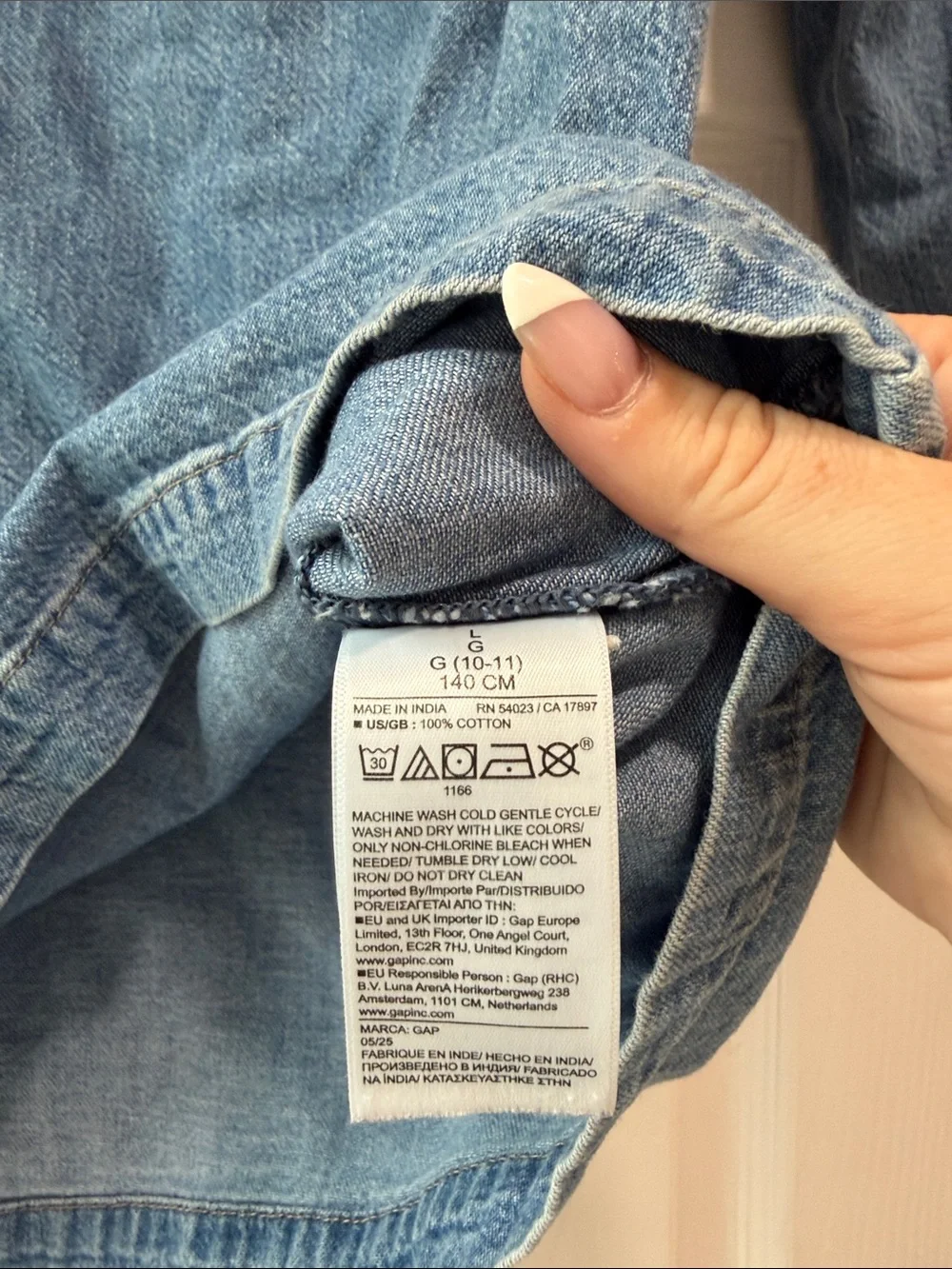 GAP‎ Light Blue Denim Girls Dress Large